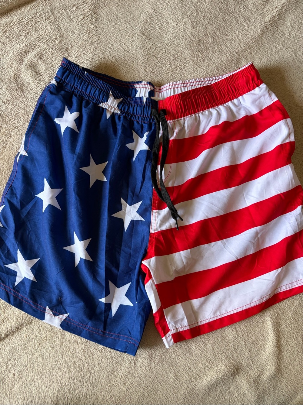 Men’s size Large American flag swim trunks